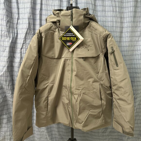 Men's Down Arcteryx Logo Waterproof Warm Hooded Puffer Jacket Size L - Picture 11 of 11